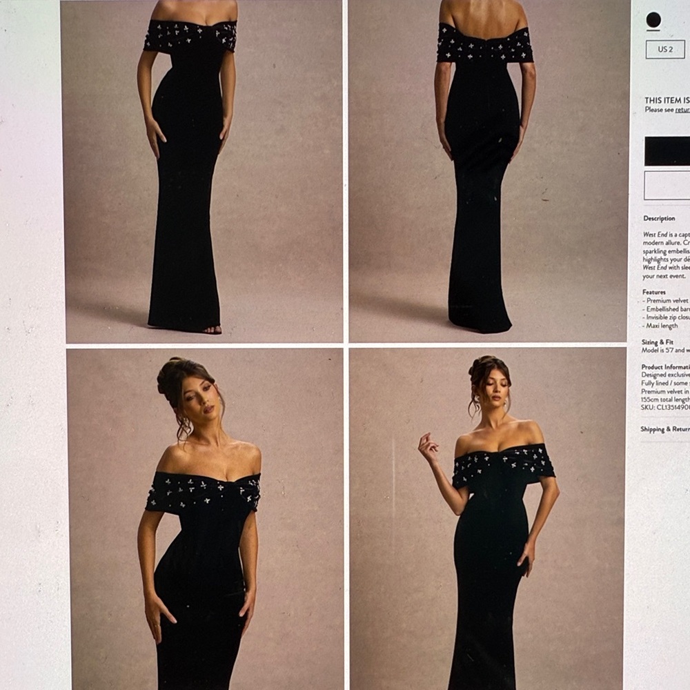 Club L London WEST END Embellished Bardot Gown - Picture 5 of 5